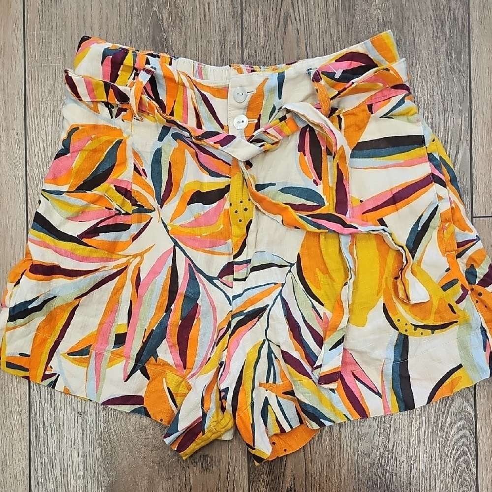 Colorful, Patterned, Linen, Women's, Summer, Vacation, Office, Travel, Shorts